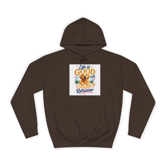 Golden Retriever Hoodie – "Life is Good" Cute Dog Pullover