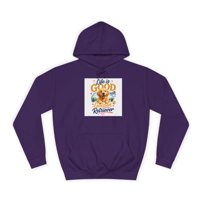 Golden Retriever Hoodie – "Life is Good" Cute Dog Pullover