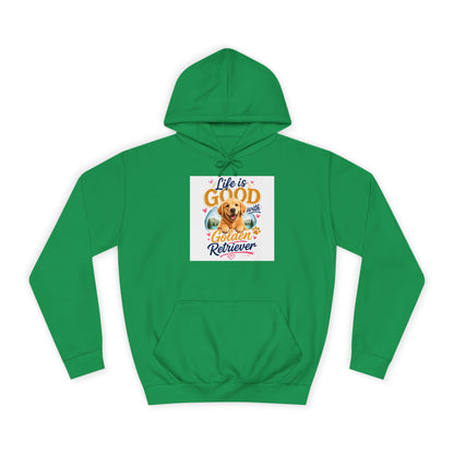 Golden Retriever Hoodie – "Life is Good" Cute Dog Pullover