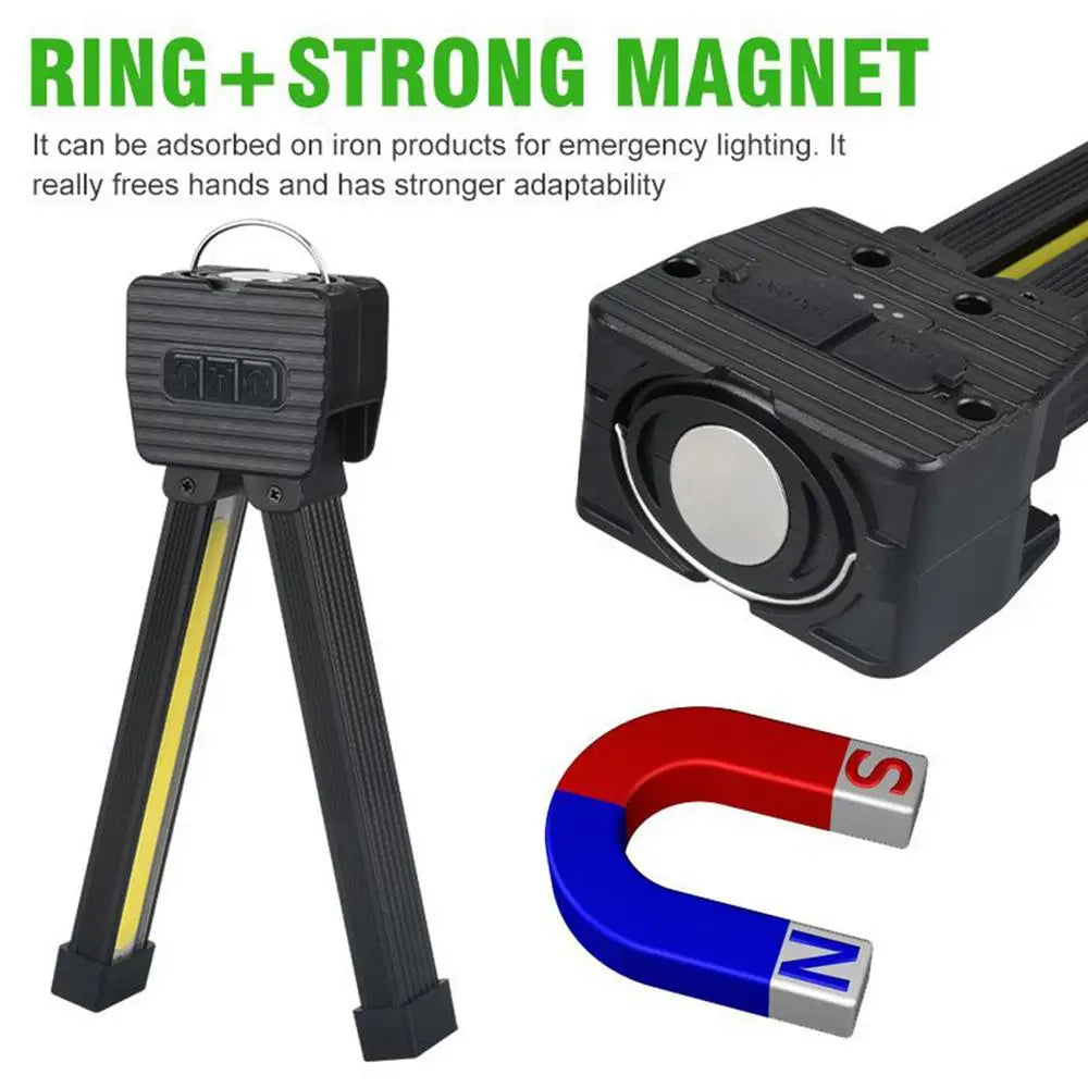 Gym Lamp for Posing,7th Gear Dimming,Portable Magnet LED Flashlight with Hanging Hook,Handheld USB Rechargeable Worklight