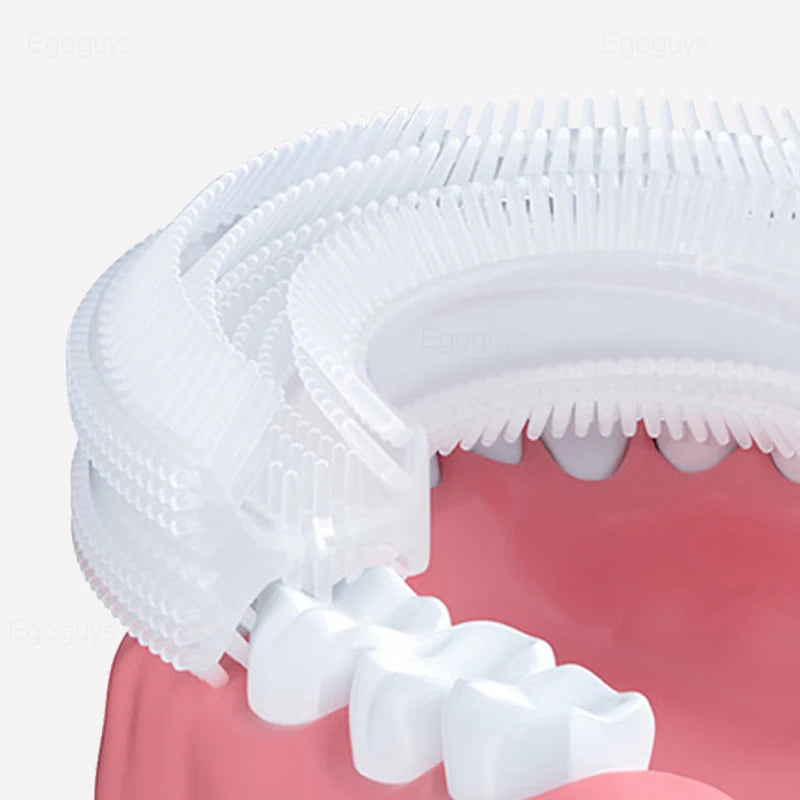 Children U-Shape Toothbrush 360-Degree Oral Cleaning Kids Tooth Brush Soft Million Nano Bristle Silicone Baby Finger Teether