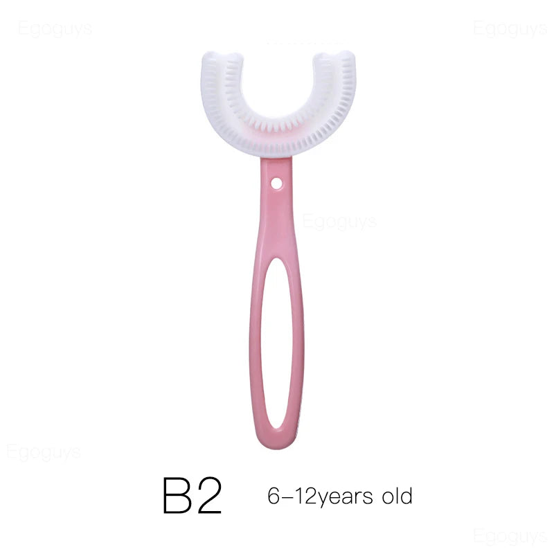 Children U-Shape Toothbrush 360-Degree Oral Cleaning Kids Tooth Brush Soft Million Nano Bristle Silicone Baby Finger Teether