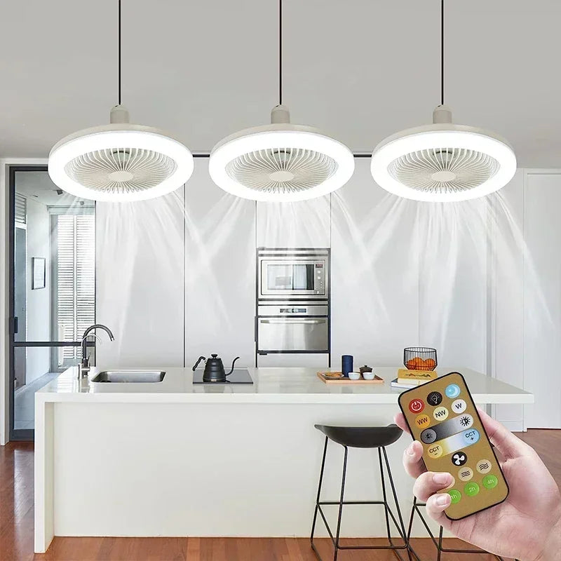 Ceiling Fan With Remote Control Lighting E27 Conversion Base 85-265v Lighting Base Suitable for Bedroom and Living