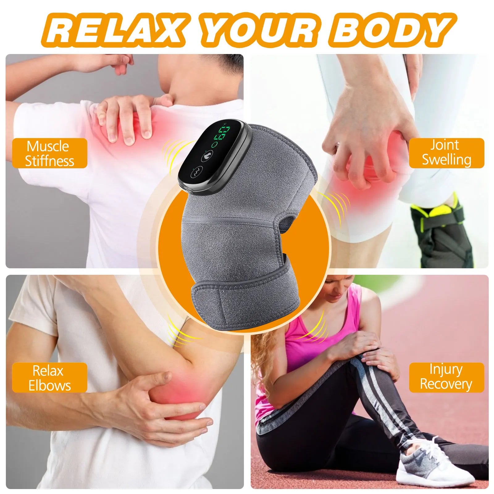 Electric Heating Shoulder Brace LED Display Vibration Shoulder Massage Support Belt Strap For Arthritis Joint Injury Pain Relief