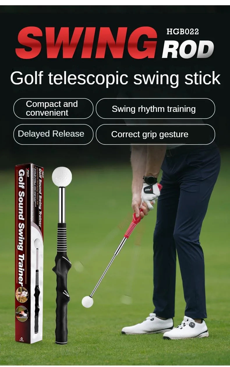 PGM Golf Retractable Swing Practice Stick Indoor Golf Sound Assistant Practitioner HGB022