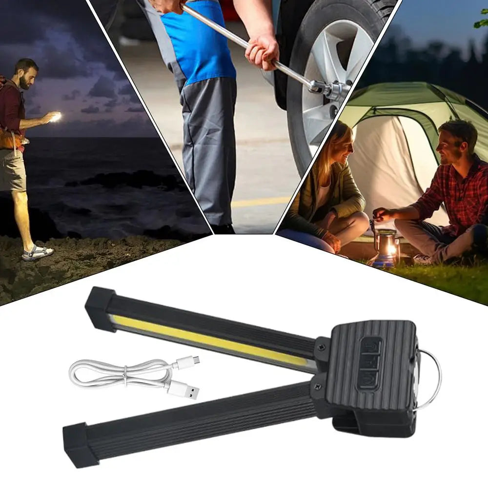 Gym Lamp for Posing,7th Gear Dimming,Portable Magnet LED Flashlight with Hanging Hook,Handheld USB Rechargeable Worklight