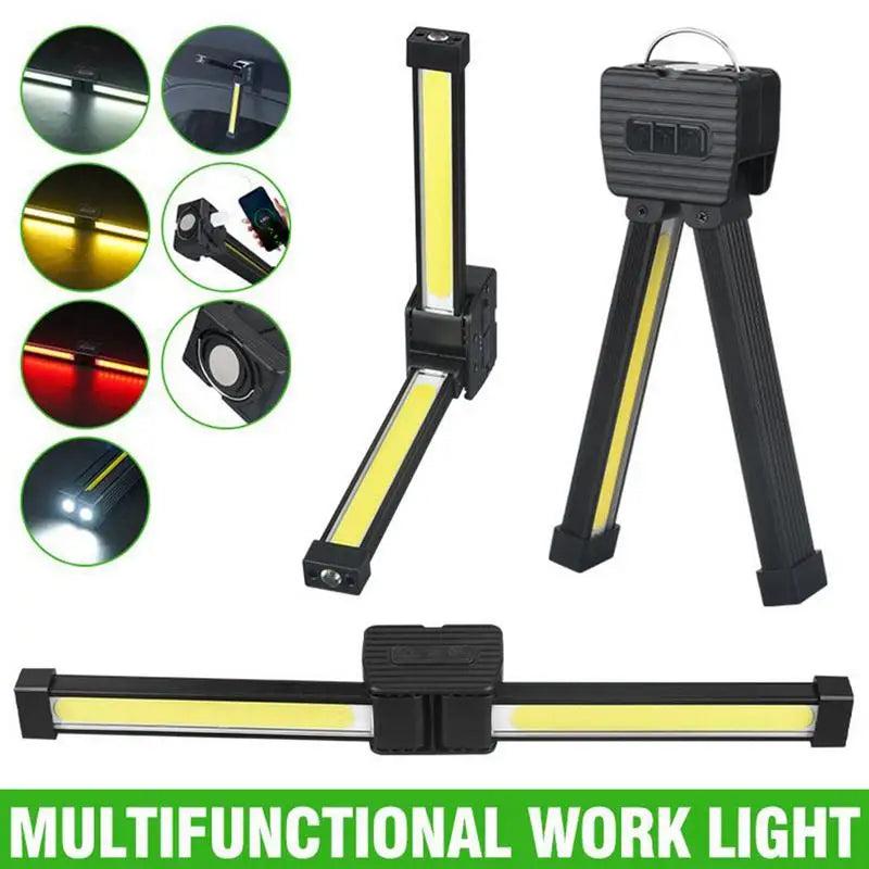 Gym Lamp for Posing,7th Gear Dimming,Portable Magnet LED Flashlight with Hanging Hook,Handheld USB Rechargeable Worklight