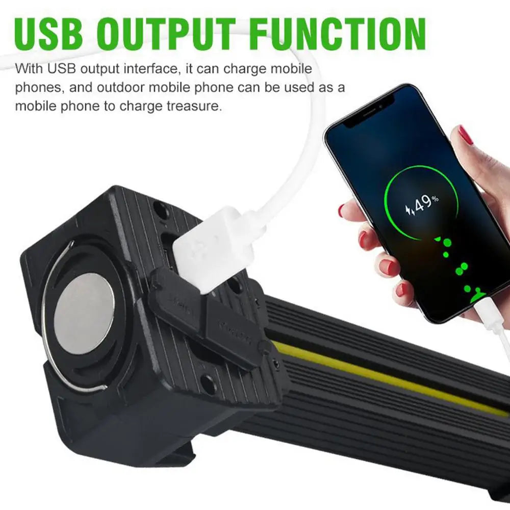 Gym Lamp for Posing,7th Gear Dimming,Portable Magnet LED Flashlight with Hanging Hook,Handheld USB Rechargeable Worklight