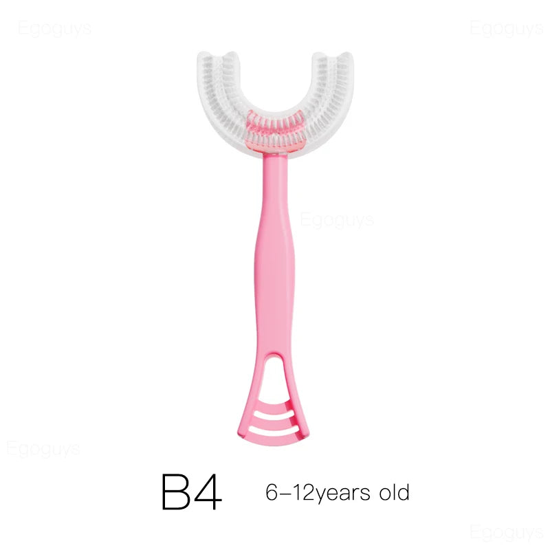 Children U-Shape Toothbrush 360-Degree Oral Cleaning Kids Tooth Brush Soft Million Nano Bristle Silicone Baby Finger Teether