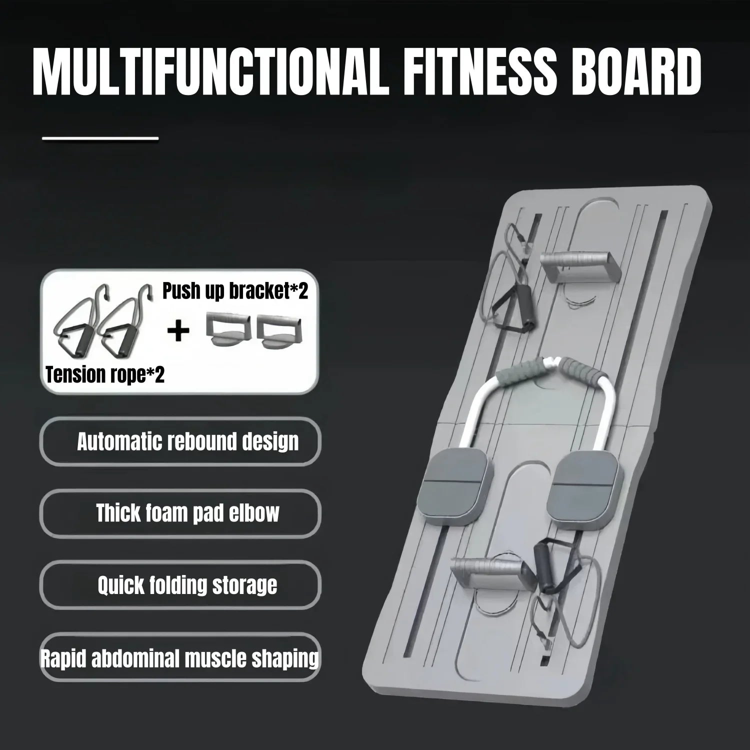 Abdominal Exercise Board Fitness Board Automatic Rebound Leg & Arm Toner Multifunctional Pilates Reformer Set Fitness Equipment