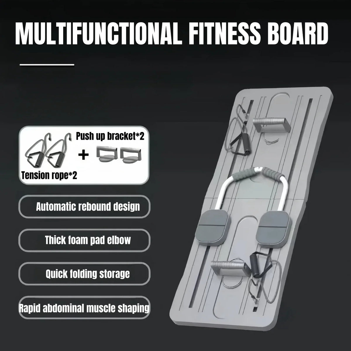 Abdominal Exercise Board Fitness Board Automatic Rebound Leg & Arm Toner Multifunctional Pilates Reformer Set Fitness Equipment