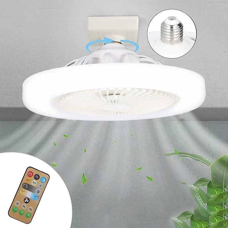 Ceiling Fan With Remote Control Lighting E27 Conversion Base 85-265v Lighting Base Suitable for Bedroom and Living