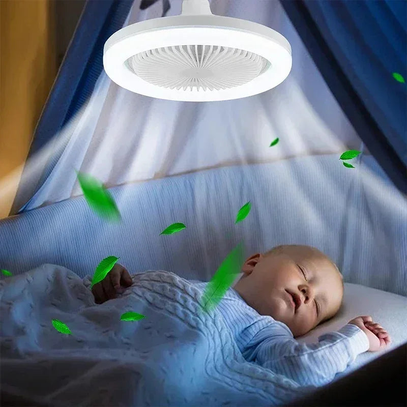 Ceiling Fan With Remote Control Lighting E27 Conversion Base 85-265v Lighting Base Suitable for Bedroom and Living