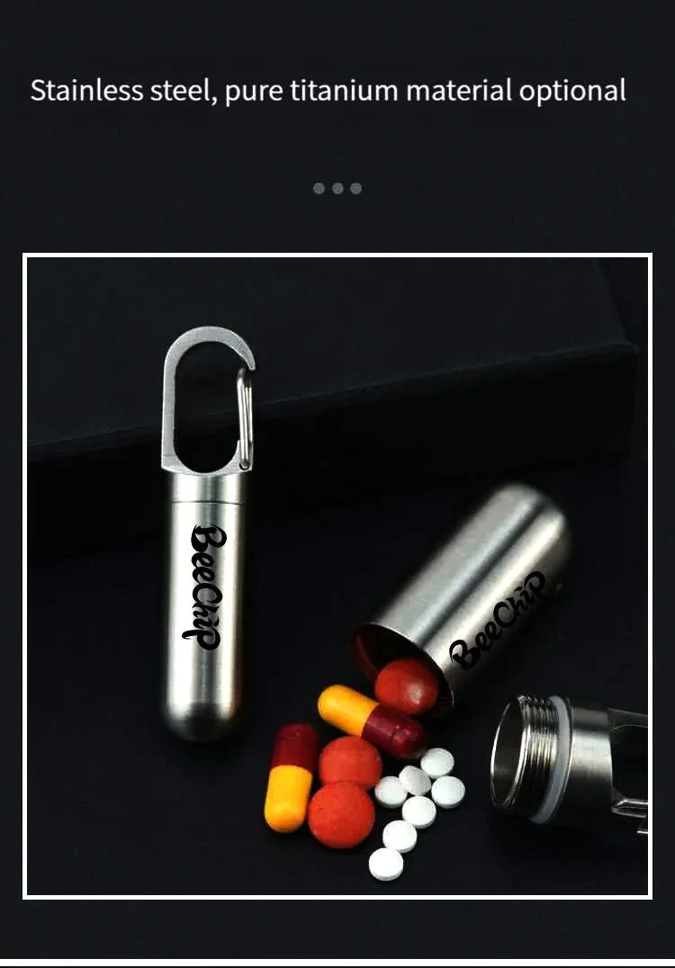 Stainless Steel Waterproof Pill Box Securely Stores Daily Medications Travel Pillbox Sealed Against Moisture Portable Pillbox
