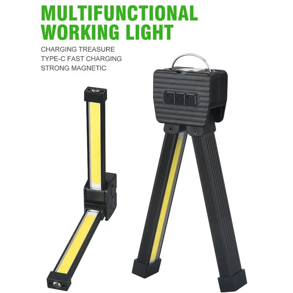 Gym Lamp for Posing,7th Gear Dimming,Portable Magnet LED Flashlight with Hanging Hook,Handheld USB Rechargeable Worklight