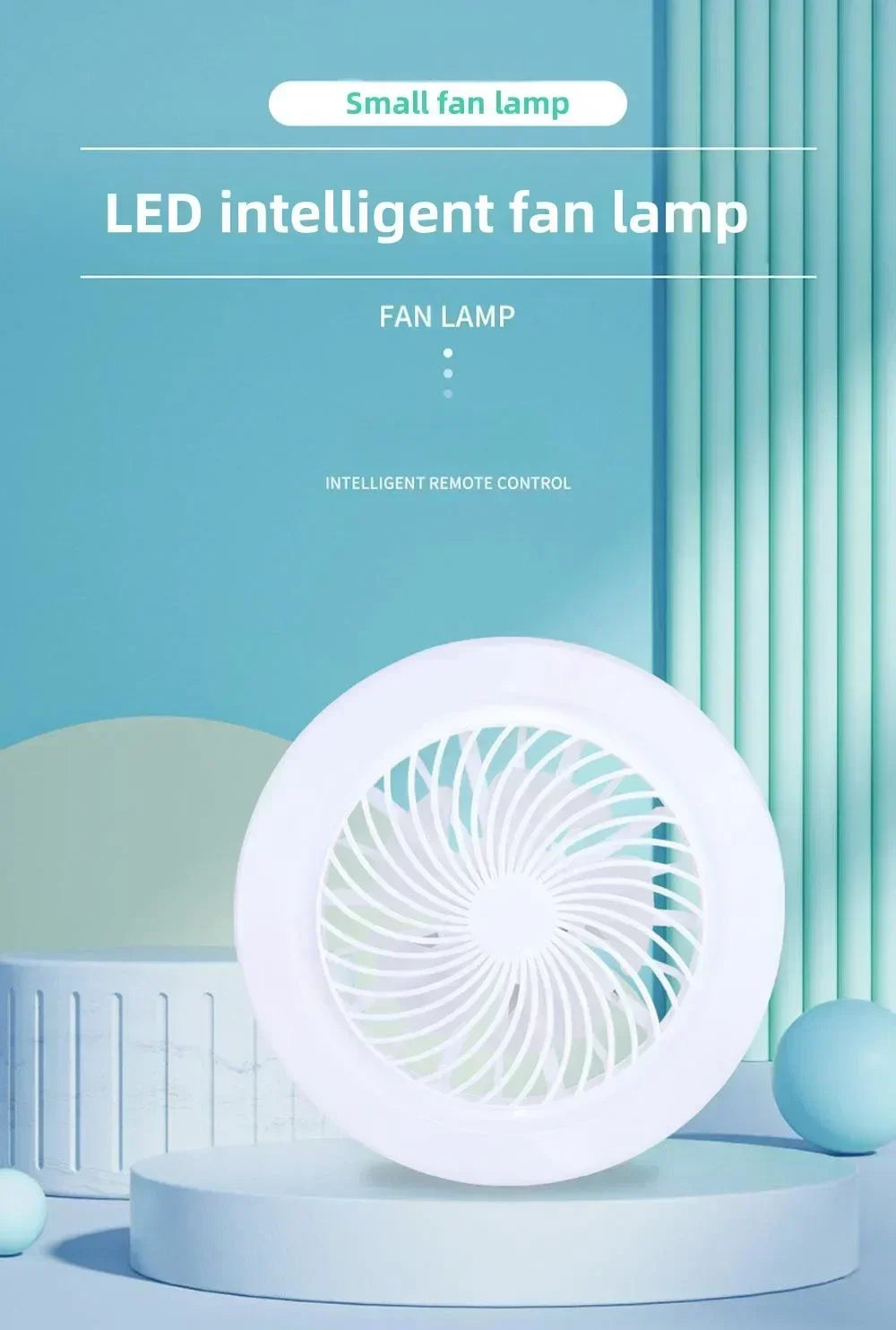 Ceiling Fan With Remote Control Lighting E27 Conversion Base 85-265v Lighting Base Suitable for Bedroom and Living