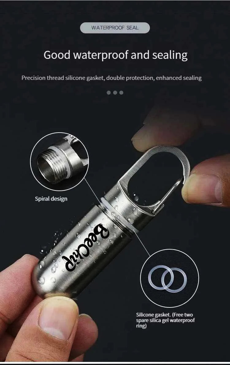 Stainless Steel Waterproof Pill Box Securely Stores Daily Medications Travel Pillbox Sealed Against Moisture Portable Pillbox