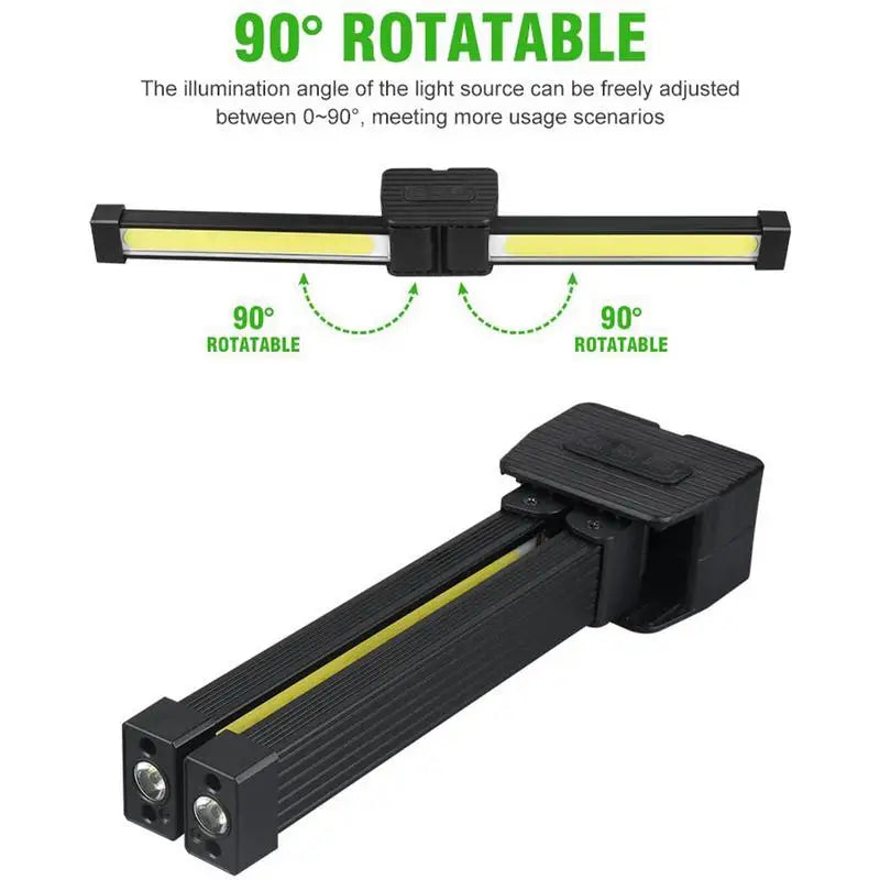 Gym Lamp for Posing,7th Gear Dimming,Portable Magnet LED Flashlight with Hanging Hook,Handheld USB Rechargeable Worklight