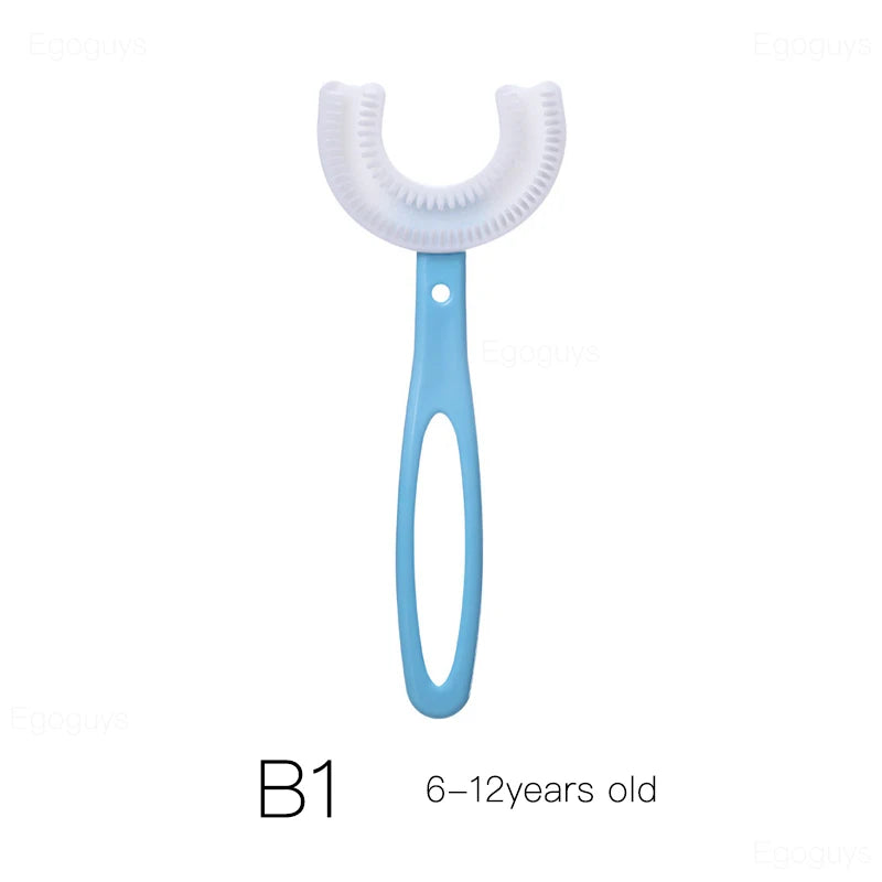 Children U-Shape Toothbrush 360-Degree Oral Cleaning Kids Tooth Brush Soft Million Nano Bristle Silicone Baby Finger Teether