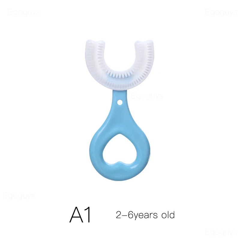 Children U-Shape Toothbrush 360-Degree Oral Cleaning Kids Tooth Brush Soft Million Nano Bristle Silicone Baby Finger Teether