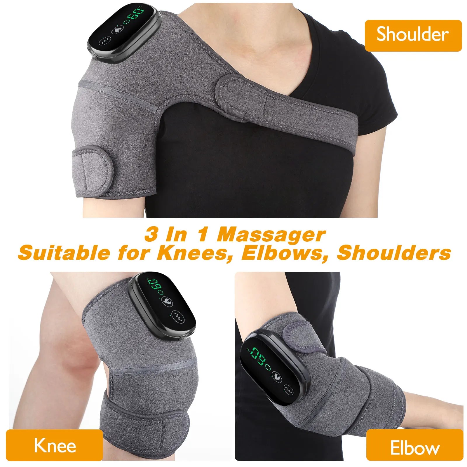 Electric Heating Shoulder Brace LED Display Vibration Shoulder Massage Support Belt Strap For Arthritis Joint Injury Pain Relief